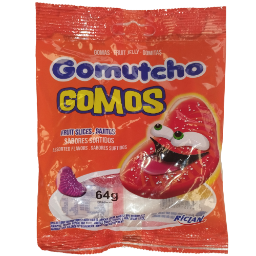 RICLAN JELLY GOMUTCHO SLICES ASSORTED 64G (Clearance)