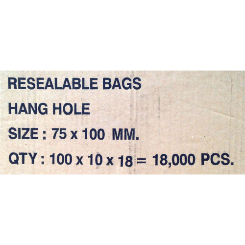 RESEALABLE BAG 75X100