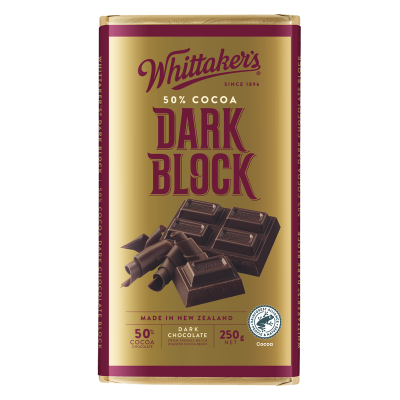 WHITTAKER'S BLOCK 50% COCOA DARK BLOCK 250G 1X12