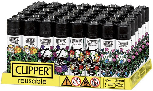 LIGHTER CLIPPER - NATURAL SKULLS 1X48