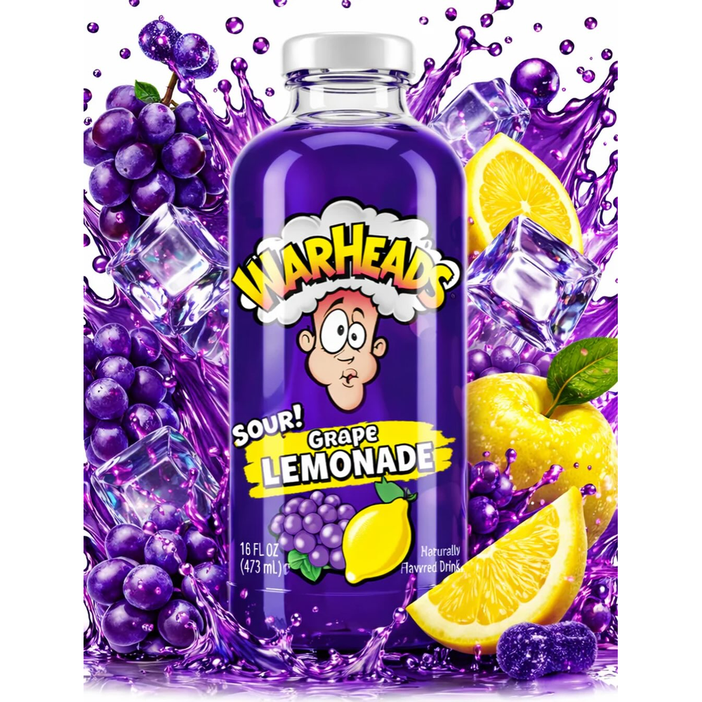 WARHEADS GRAPE LEMONADE 473ML 1X12
