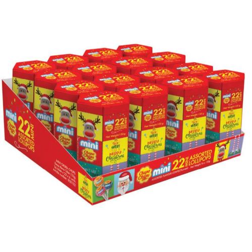 CHUPA CHUPS MINI XMAS HEXA TUBE 22U/132G 1X16