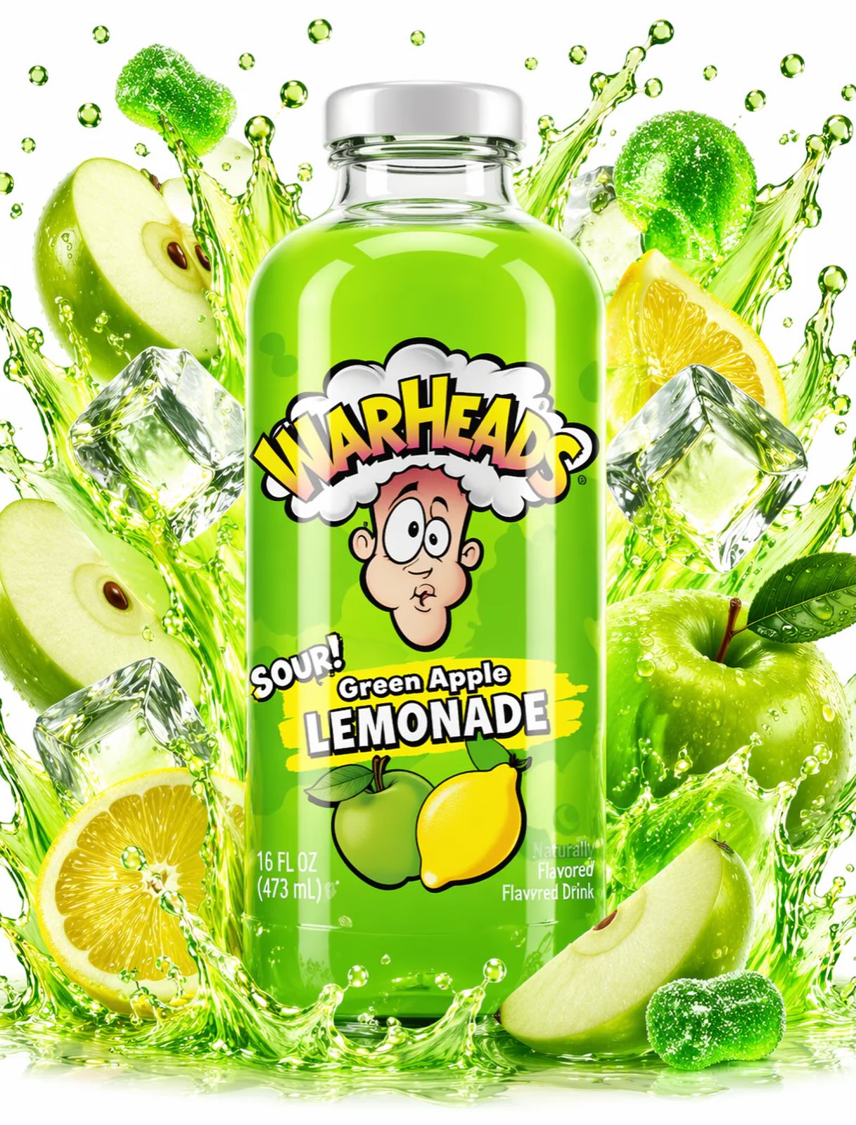 WARHEADS GREEN APPLE LEMONADE 473ML 1X12