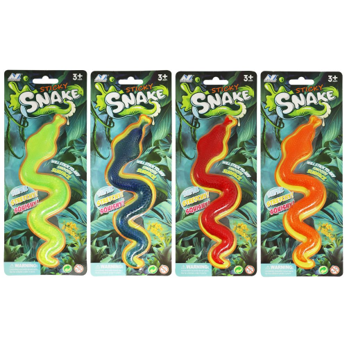 STICKY SNAKE 25CM 1X4ASST