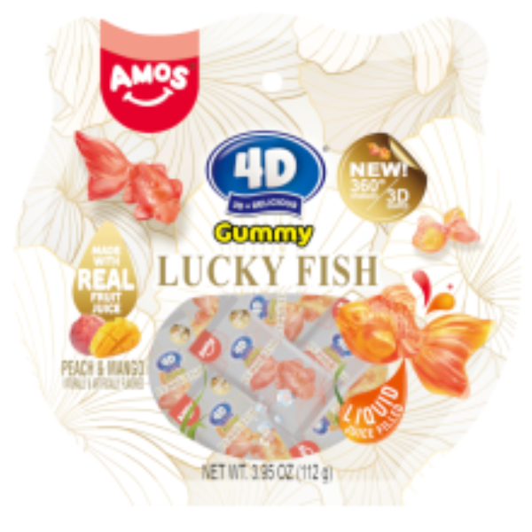 AMOS 4D GUMMY LUCKY FISH 3.95OZ- 112GM 1X12