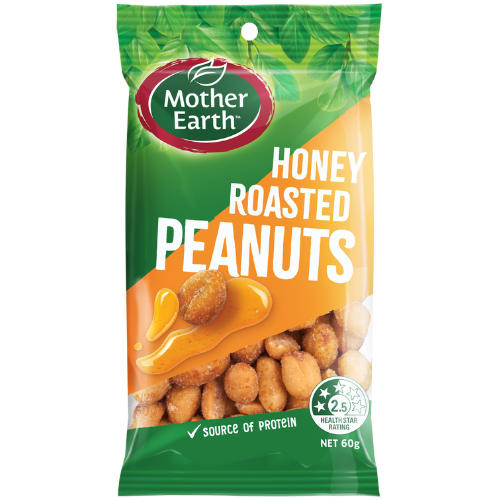 MOTHER EARTH HONEY ROASTED PEANUT 60G 1X12