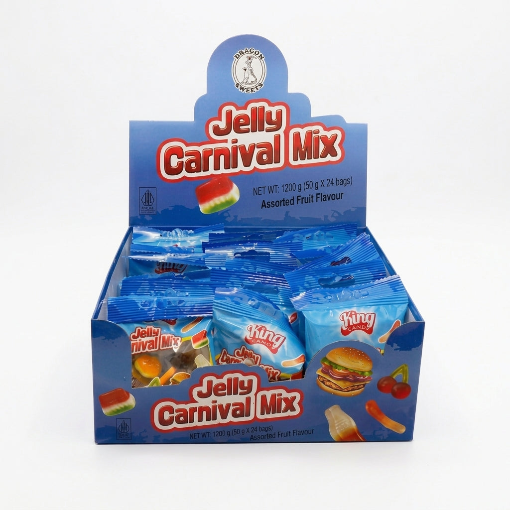 DRAGON 50GM JELLY CARNIVAL MIX 1X24