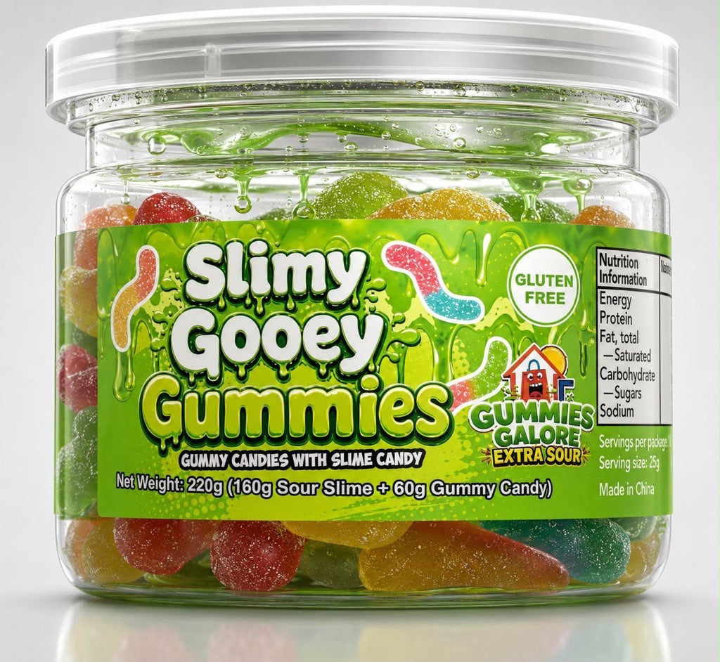 SLIMEY GOOEY GUMMIES APPLE 220G 1X24
