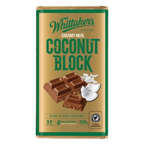 WHITTAKER'S BLOCK COCONUT 250G 1X12