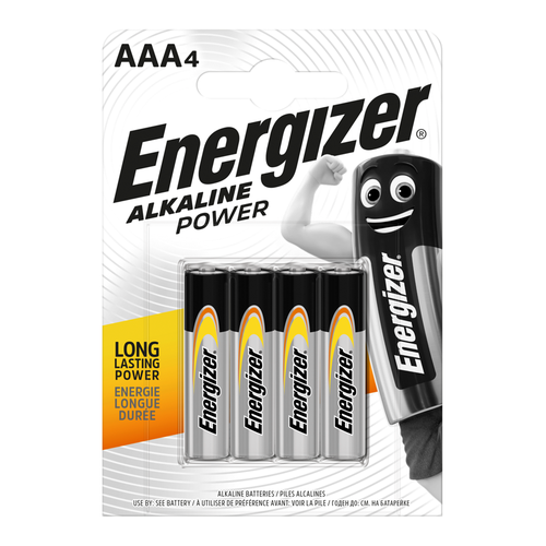 ENERGIZER BATTERIES ALKALINE POWER AAA 4 PACK 1X12