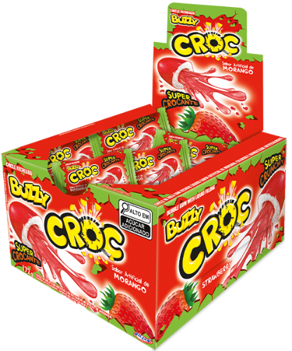 RICLAN BUZZY CROC STRAWBERRY BUBBLE GUM 1X40