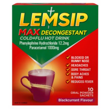 LEMSIP MAX COLD & FLU HOT DRINK BLACKCURRANT 1X10
