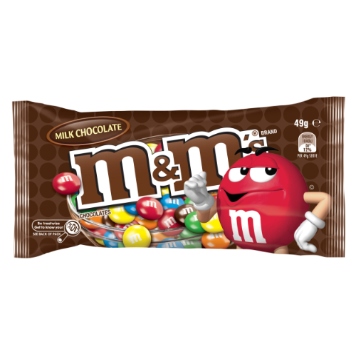 MARS M&M BITE SIZE BAG MILK CHOCOLATE 49G 1X12