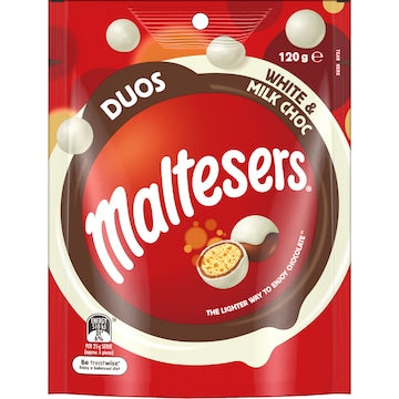 MARS M&M LARGE BAG MALTESERS DUO WHITE 120G