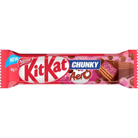 NESTLE MEDIUM BAR KITKAT CHUNKY AERO STRAWBERRY 45G 1X36