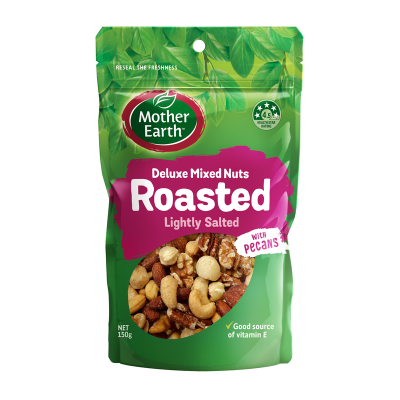 MOTHER EARTH DELUXE MIX ROAST LIGHTLY SALTED 150G 1X12