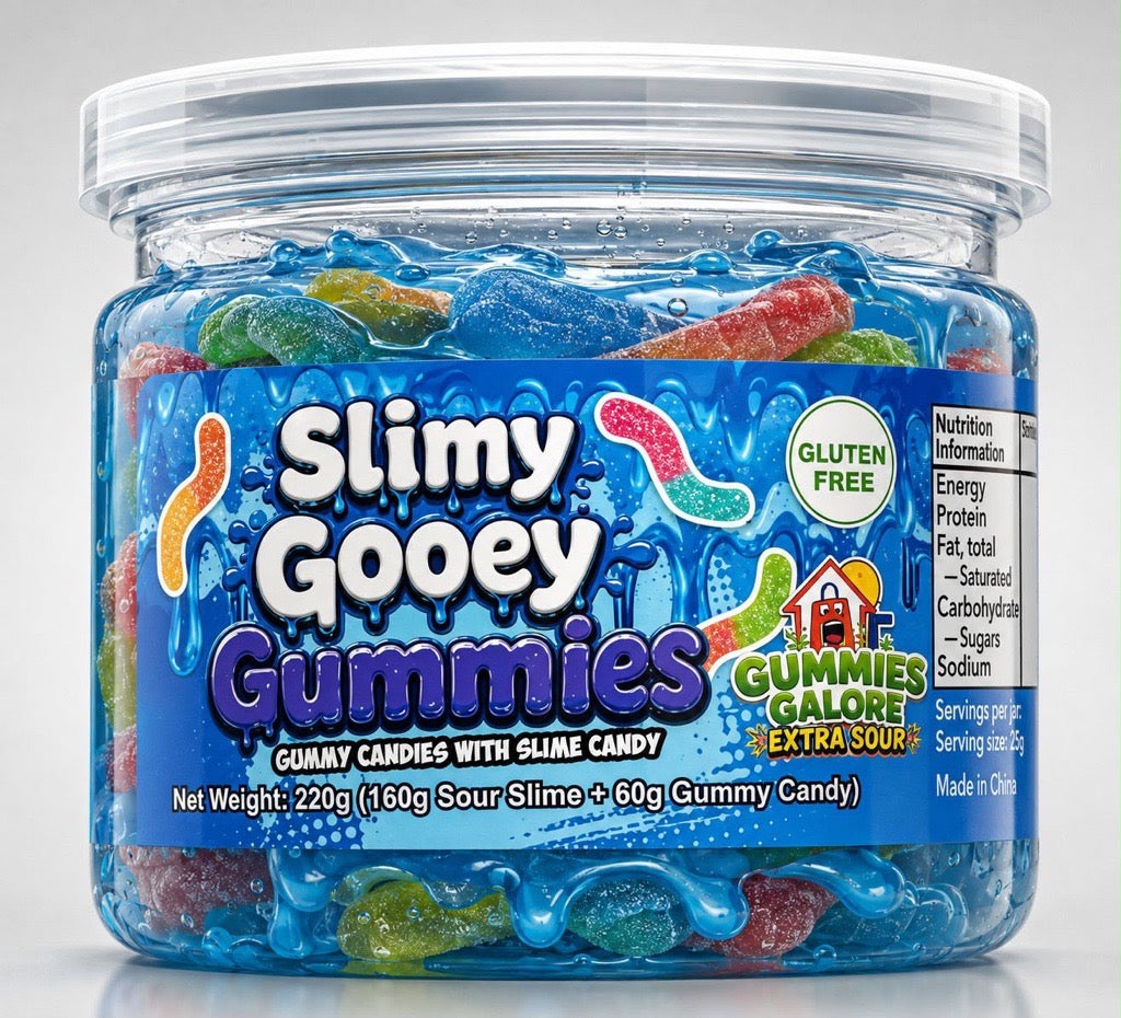 SLIMEY GOOEY GUMMIES BLUEBERRY 220G 1X24