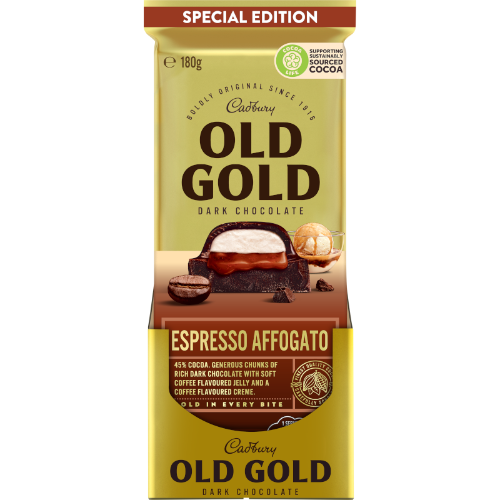 CADBURY BLOCK OLD GOLD ESPRESSO AFFOGATO 180G 1X15 (Clearance)