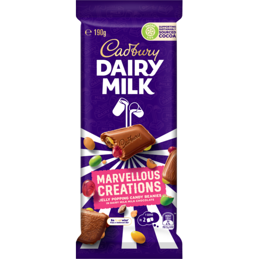 CADBURY BLOCK MC JELLY POP CANDY BEANIES 190G 1X16