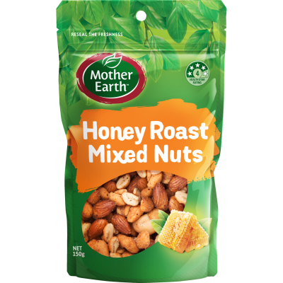 MOTHER EARTH HONEY ROAST MIXED NUTS 150G 1X12