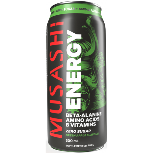 MUSASHI ENERGY DRINK GREEN APPLE 500ML CAN 1X12