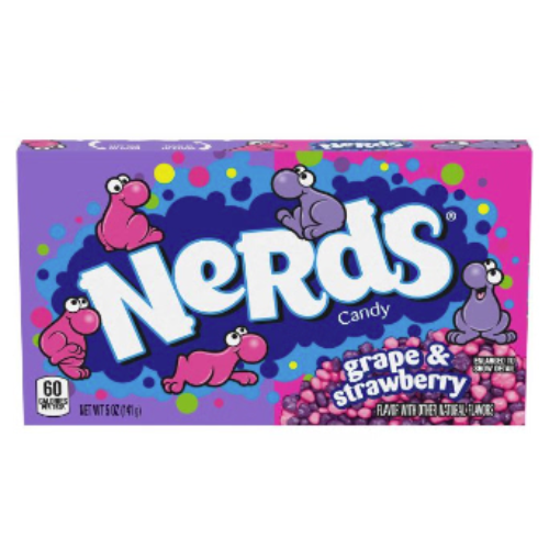 WONKA NERDS GRAPE & STRAWBERRY CONC BOX141G 1X12