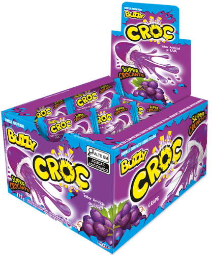 RICLAN BUZZY CROC CHOC GRAPE BUBBLE GUM 1X40 (Clearance)