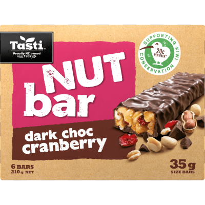Tasti Nut Bars Dark Choc & Cranberry 35g 1x6