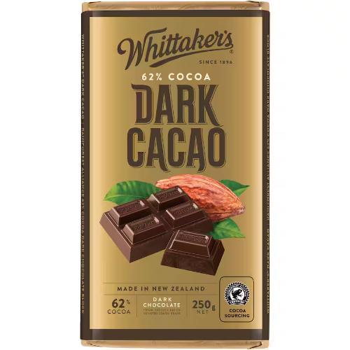 WHITTAKER'S BLOCK 62% CACAO 250G 1X12