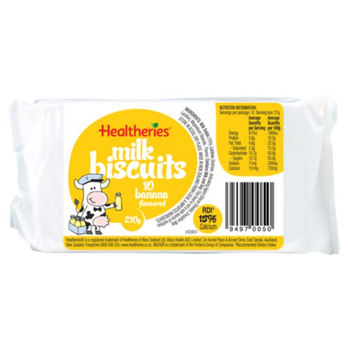 HEALTHERIES MILK BISCUIT BANANA 210G