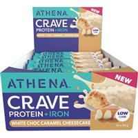 ATHENA CRAVE PROTEIN + IRON WHITE CARAMEL CHEESECAKE 55G 1X12