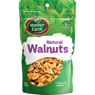 MOTHER EARTH PREMIUM NUTS WALNUTS 140G 1X12