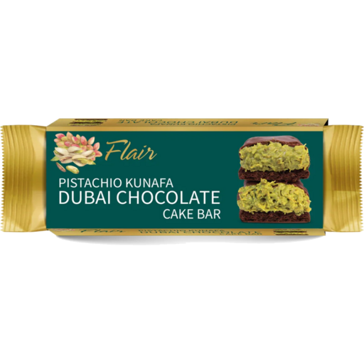 FLAIR PISTACHIO KUNAFA DUBAI CHOCOLATE CAKE BAR 55G 1X12