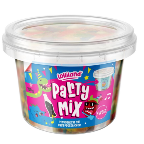 LOLLILAND PARTY MIX GUMMI BUCKET 200G (Clearance)