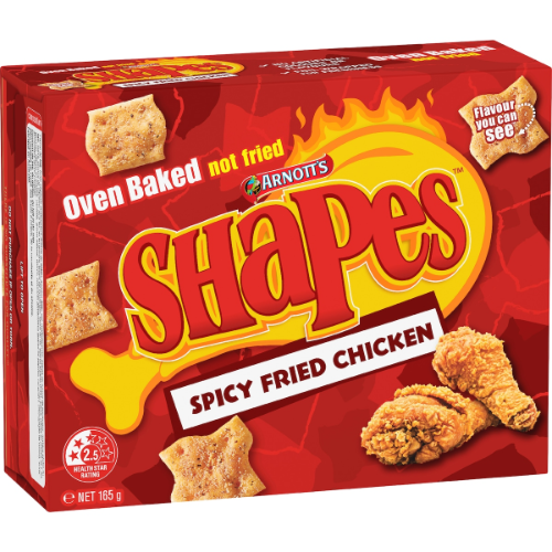 ARNOTT'S SHAPES SPICY FRIED CHICKEN 165G