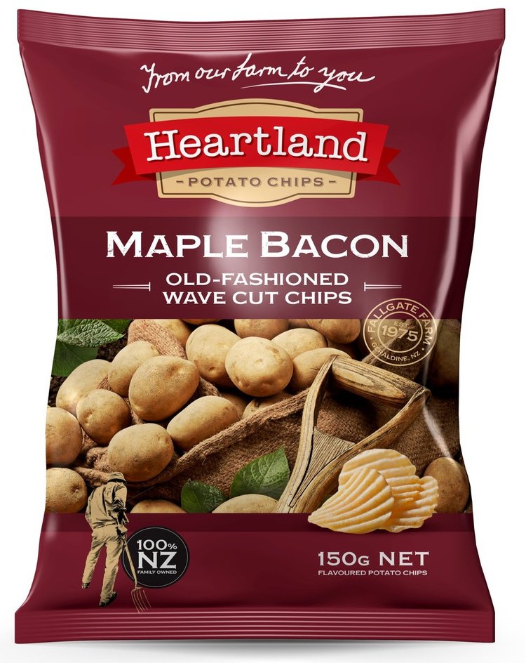 HEARTLAND MAPLE BACON - WAVE CUT 150G 1X12