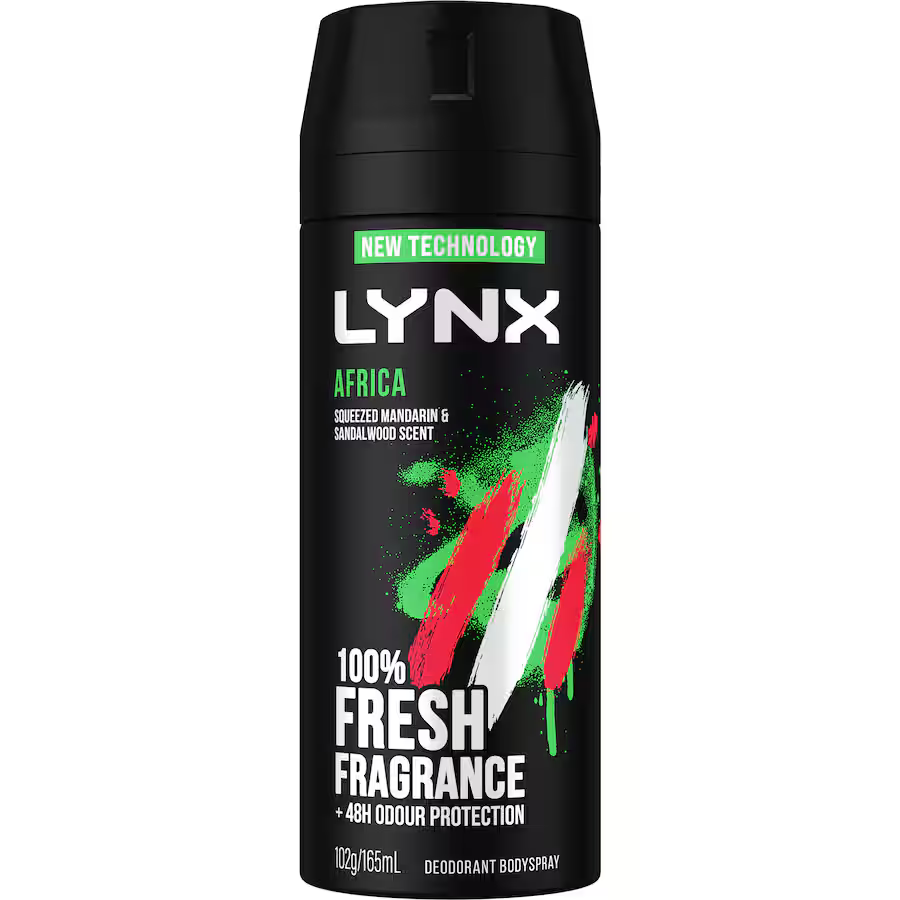 LYNX DEODRANT BODY SPRAY AFRICA 150ML 1X6