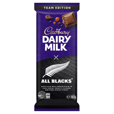 CADBURY BLOCK DAIRY MILK ALL BLACKS CHOCOLATE 167G 1X16