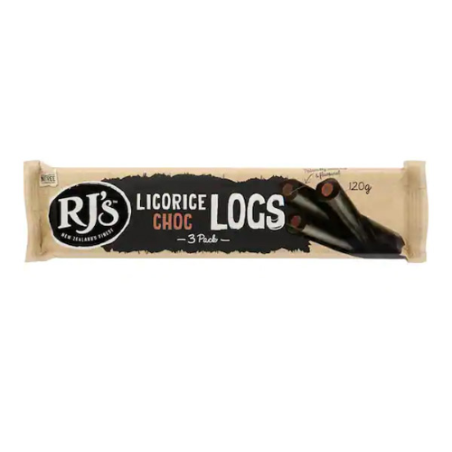 RJ'S TRIPLE LICORICE CHOC LOG 120G 3 PACK
