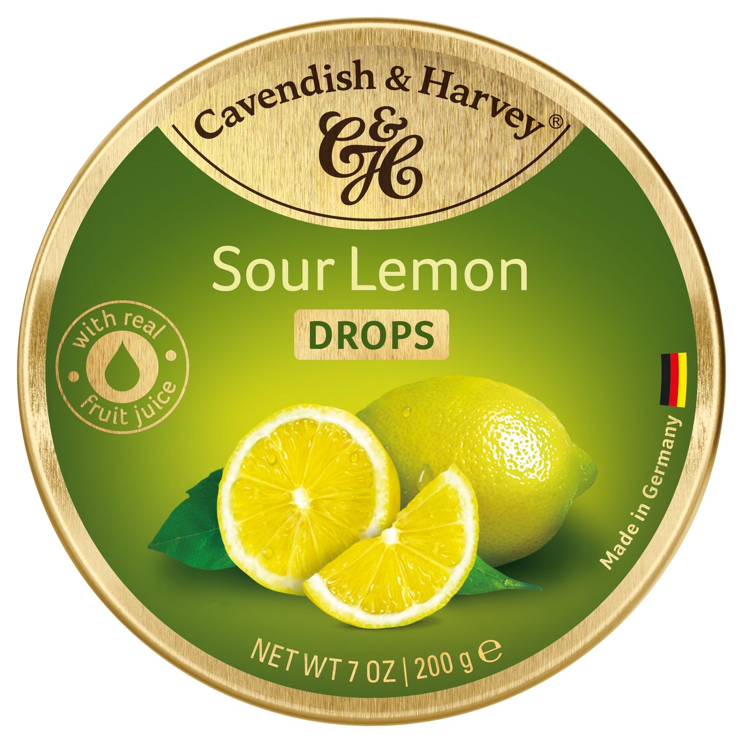 CAVENDISH & HARVEY SOUR LEMON DROPS 200G 1X10