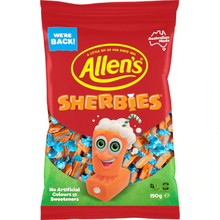 ALLEN'S SHERBIES FRUIT PEG BAG 150G X12