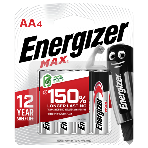 ENERGIZER BATTERIES MAX AA 4 PACK 1X12