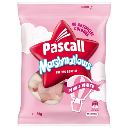 PASCALL FAMILY BAGS MARSHMALLOWS 180G 1X12