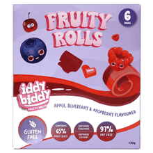 IDDY BIDDY FRUIT ROLLS APPLE, BLUEBERRY & RASPBERRY 120G