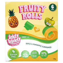 IDDY BIDDY FRUIT ROLLS PINEAPPLE & GREEN APPLE 120G