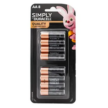 DURACELL SIMPLY ALKALINE AA 8PK 1X12