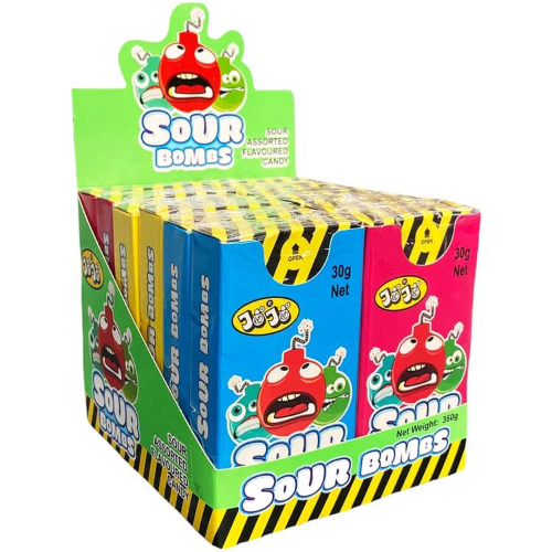 JOJO SOUR BOMBS ASSORTED 30G 1X12