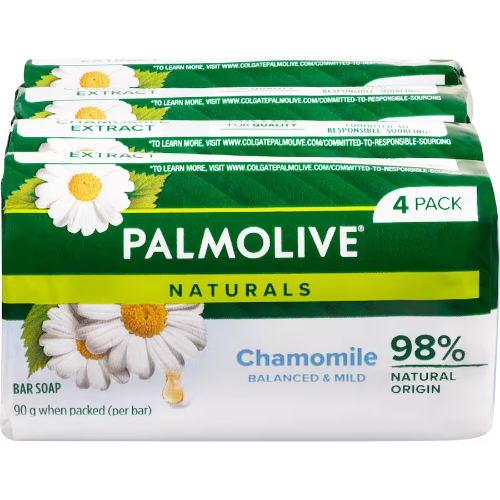 PALMOLIVE SOAP BALANCED & MILD WITH CHAMOMILE EXTRACTS 4PK 90G 1X4