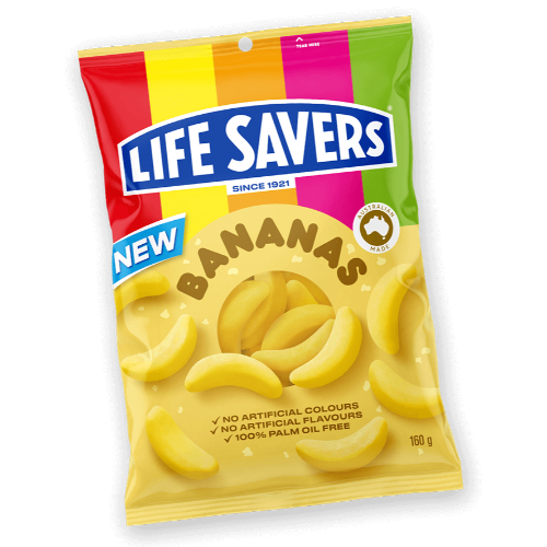 RJ'S BAG LIFESAVER BANANA 130G
