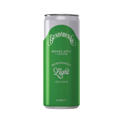 BUNDABERG CAN APPLE & LYCHEE 1X24 250ML (Clearance)